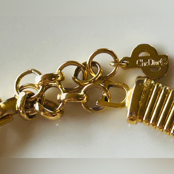 Christian Dior Vintage 1980s Omega Flex Collar Necklace Pearl Crystals Choker - Picture 6 of 10